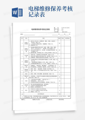 电梯配件表格及其详细介绍